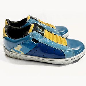 RARE! Andy Warhol x Royal Elastics Leather Blue Yellow Sneakers Samples Sz 7